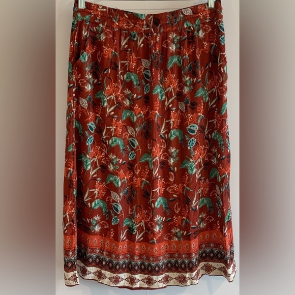 Excellent Condition, Garnet Hill Red "Raelle Midi Skirt" w/ Pockets, Size L/XL - Picture 2 of 16